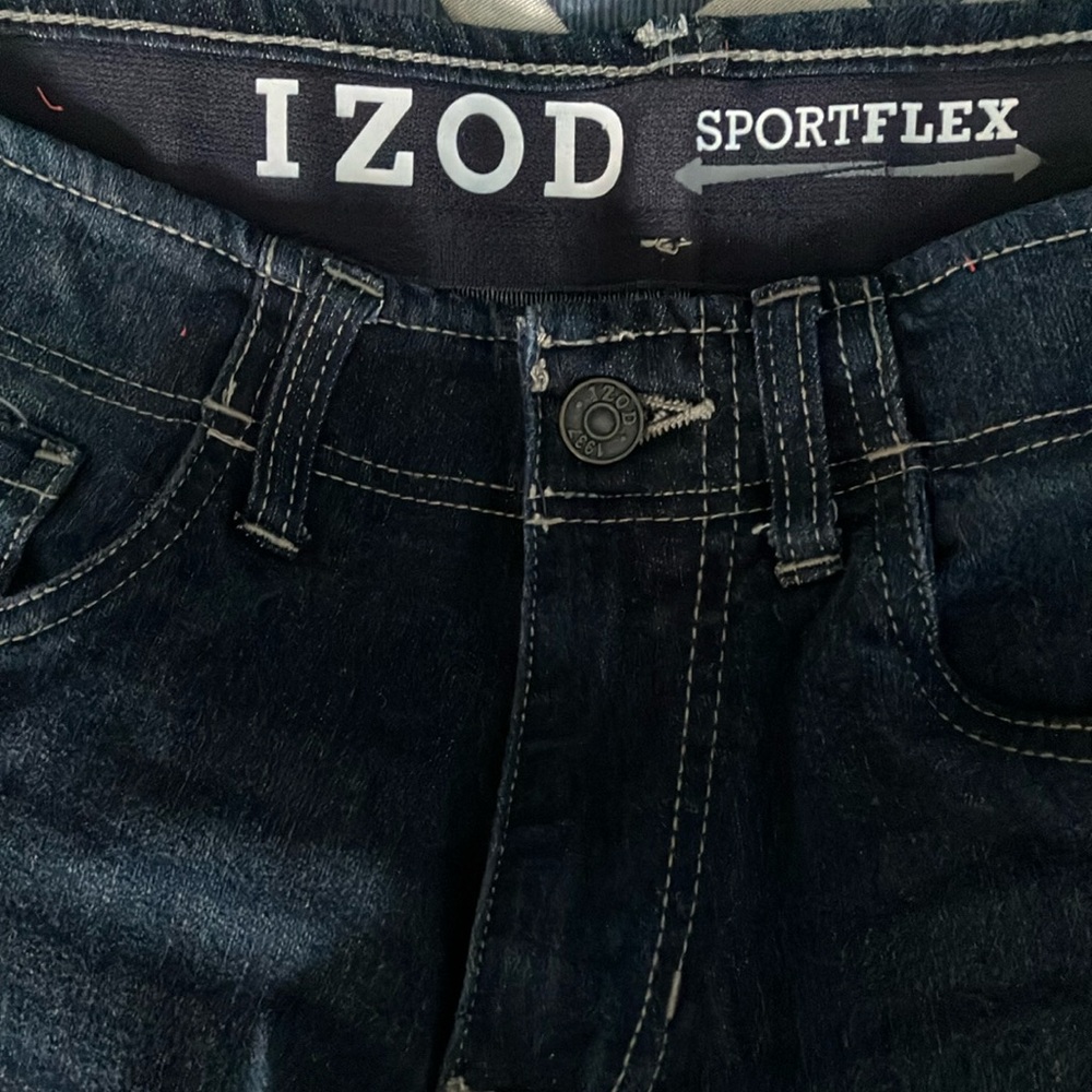 Izod Blue Straight fit Sportflex Denim Jeans - Picture 2 of 4